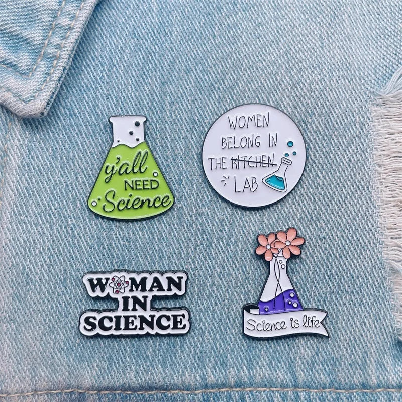 Creativity Fun Science Chemistry Experiment Beaker Enamel Pins