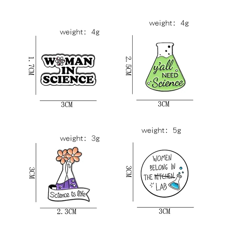 Creativity Fun Science Chemistry Experiment Beaker Enamel Pins