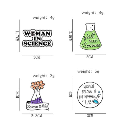 Creativity Fun Science Chemistry Experiment Beaker Enamel Pins