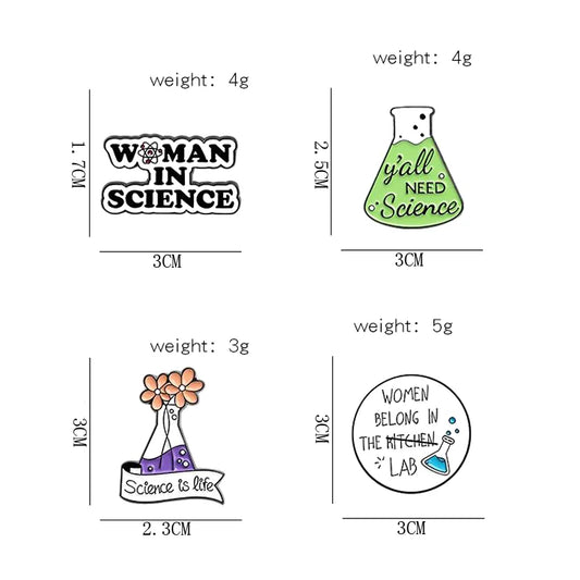 Creativity Fun Science Chemistry Experiment Beaker Enamel Pins