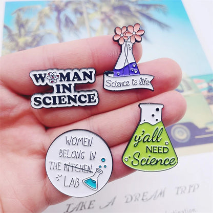 Creativity Fun Science Chemistry Experiment Beaker Enamel Pins