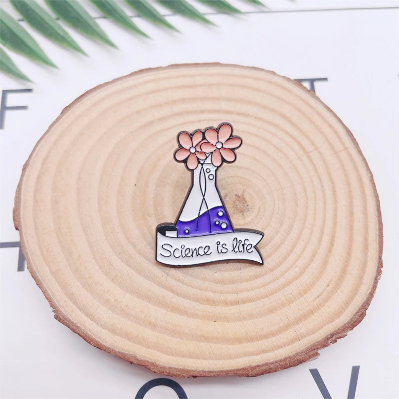 Creativity Fun Science Chemistry Experiment Beaker Enamel Pins