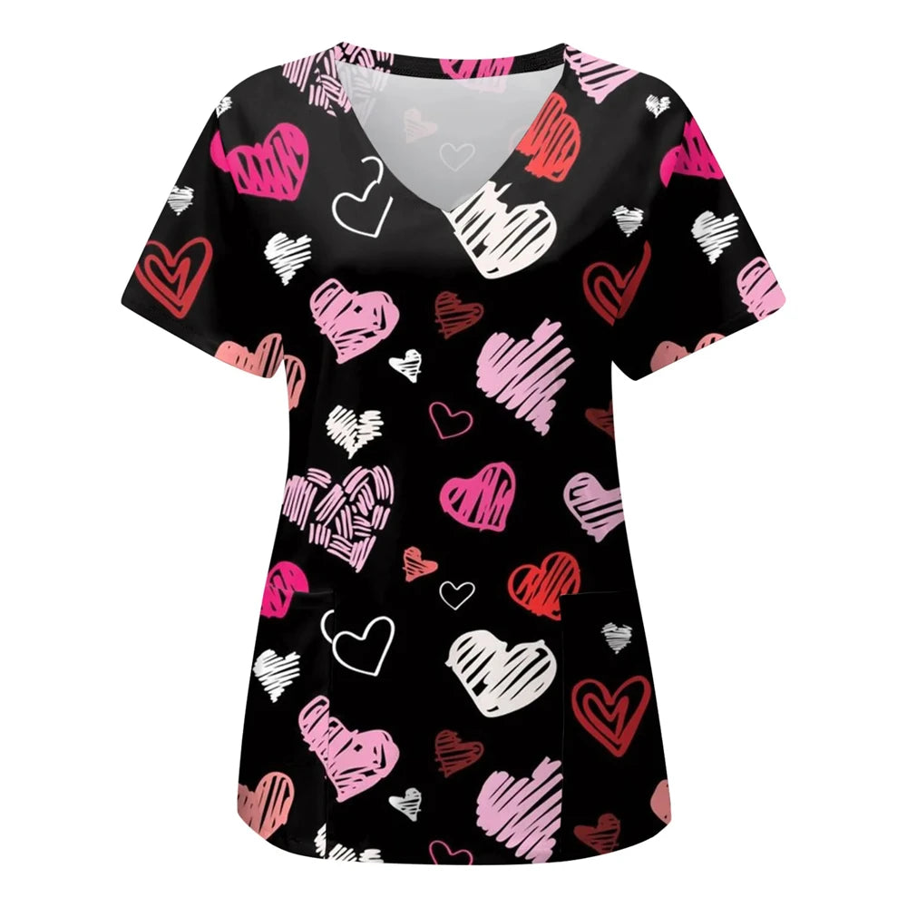 Electrocardiogram Scrub Top