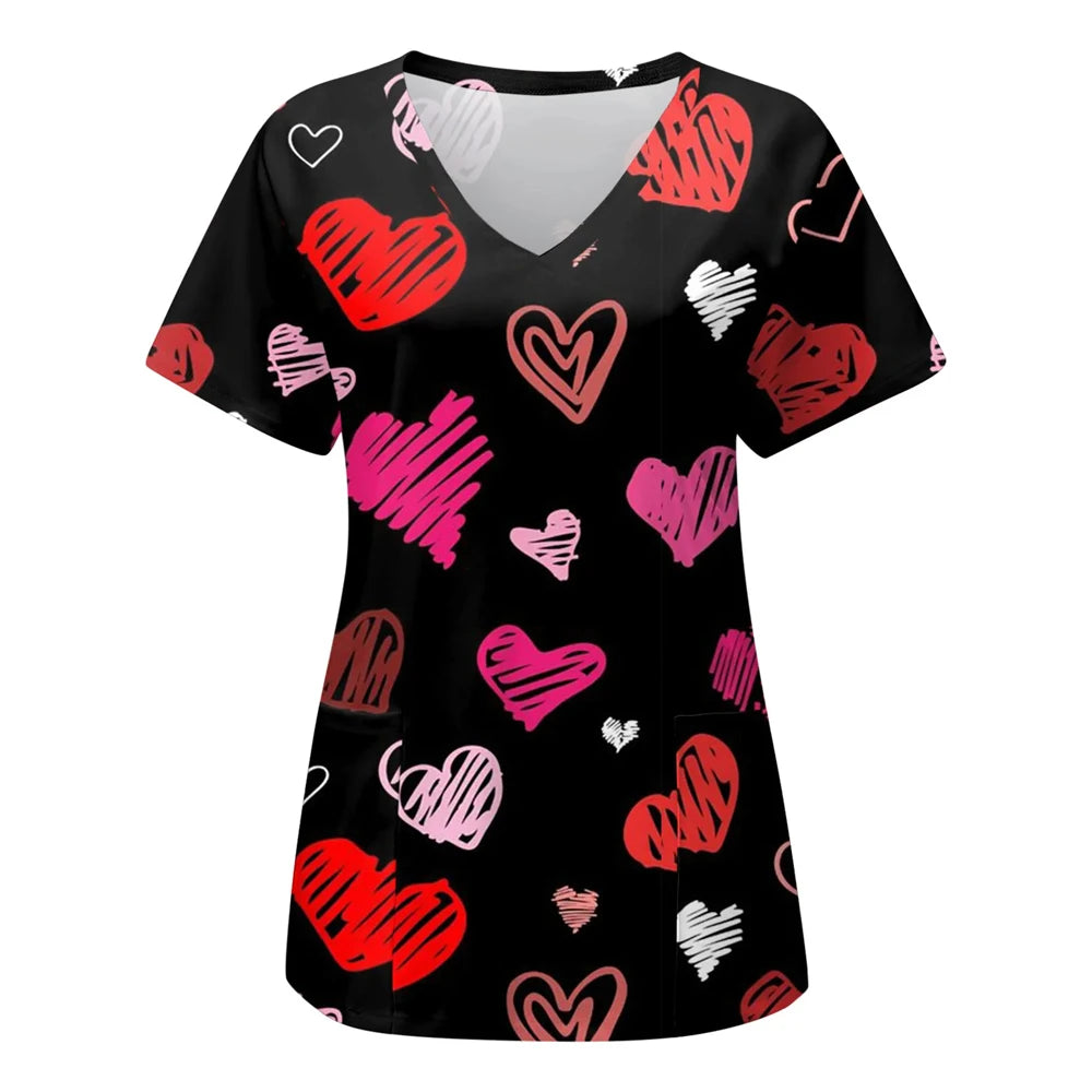 Electrocardiogram Scrub Top