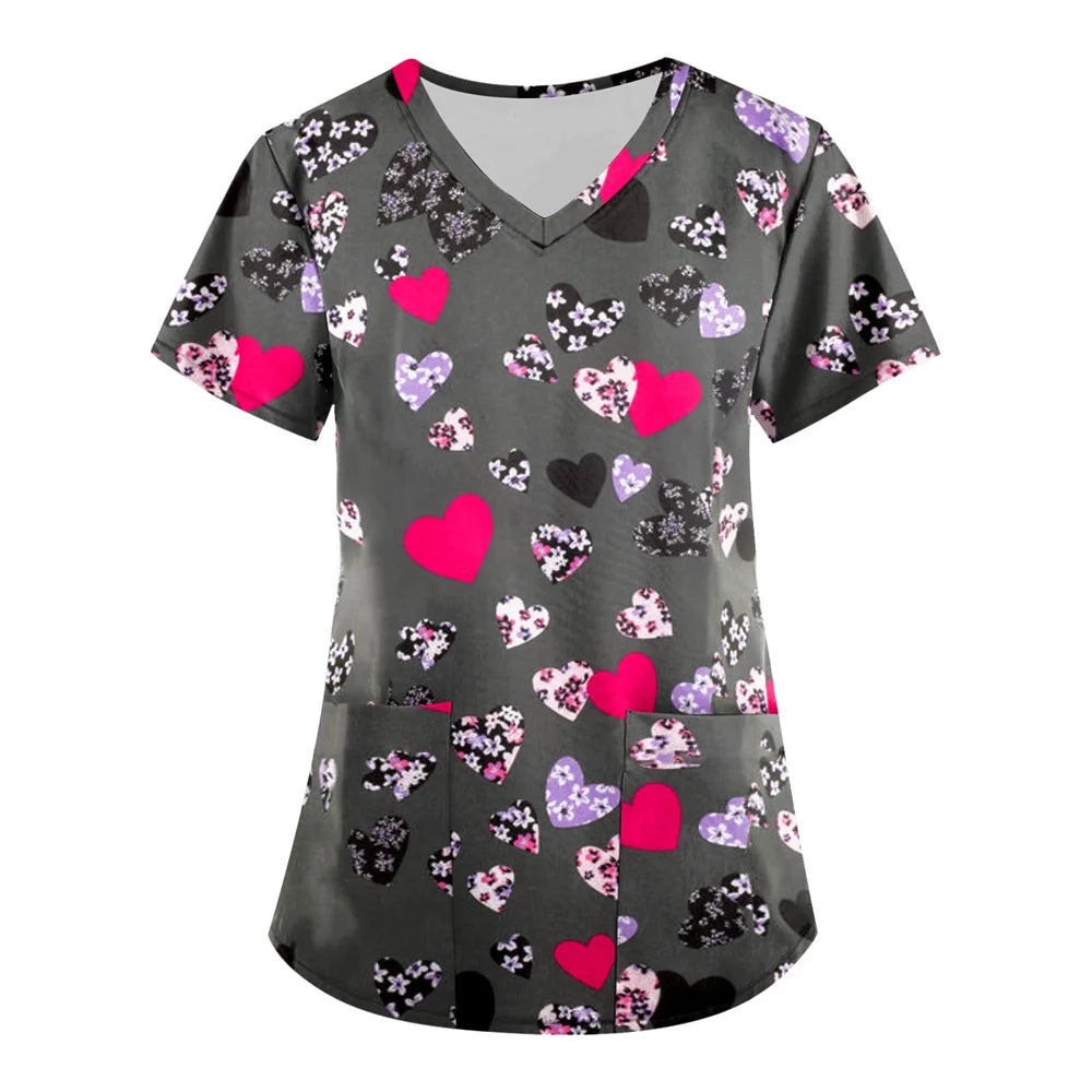 Electrocardiogram Scrub Top