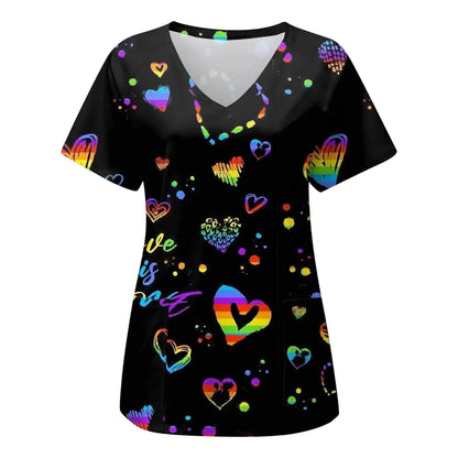 Electrocardiogram Scrub Top