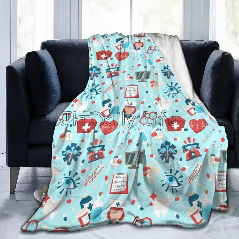 Doctor Nurse Medical Flannel Fleece Blanket