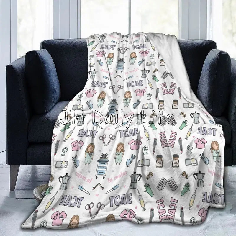 Doctor Nurse Medical Flannel Fleece Blanket