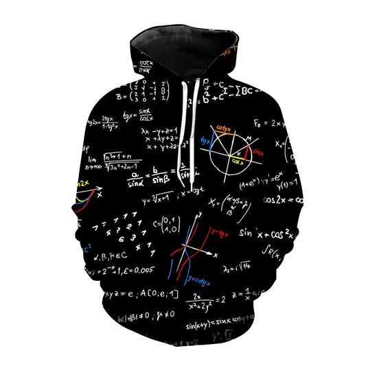 Mathematical 3D Formula Pattern Hoodie