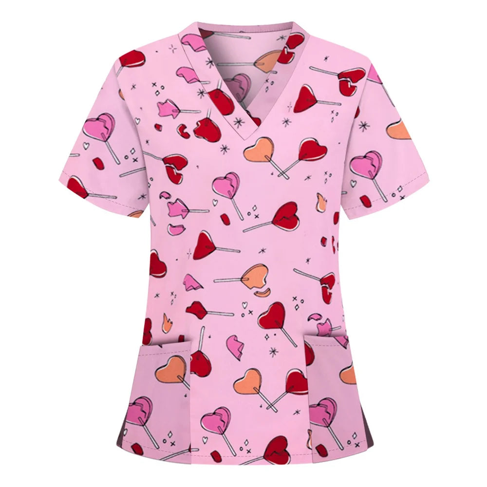 Electrocardiogram Scrub Top