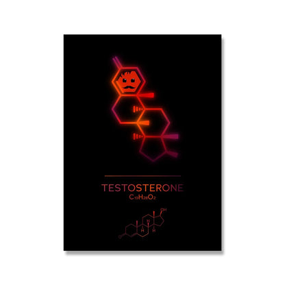 Neon Style Chemistry Element Molecule Posters