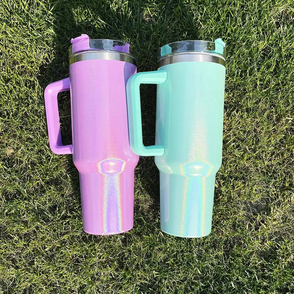 Holographic Rainbow Tumbler Insulated Mug