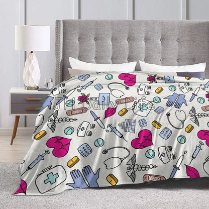 Doctor Nurse Medical Flannel Fleece Blanket