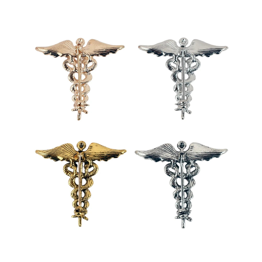 Medical Caduceus Brooch Snake Stick Wings Lapel Pins