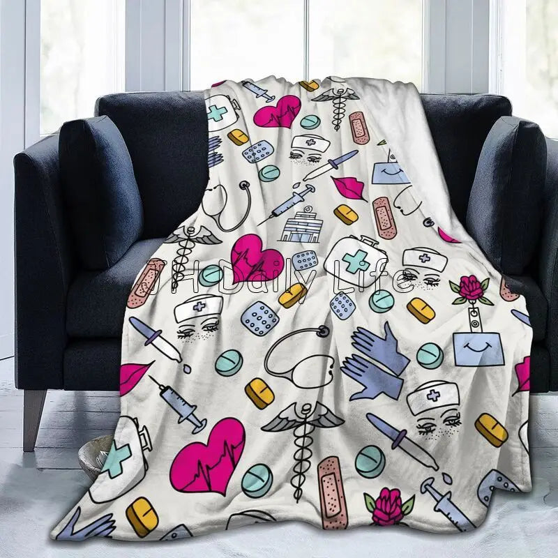 Doctor Nurse Medical Flannel Fleece Blanket