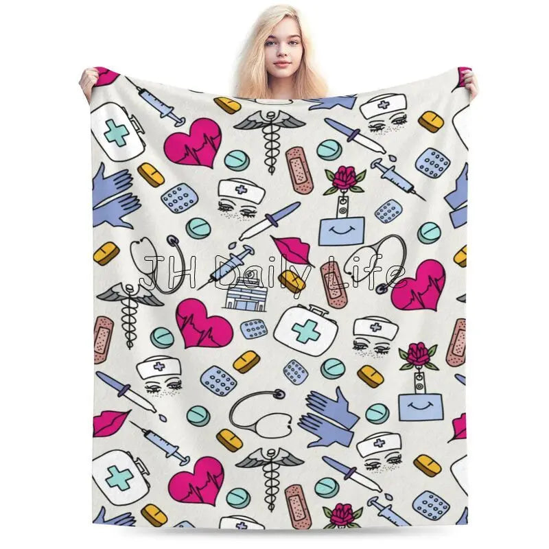 Doctor Nurse Medical Flannel Fleece Blanket