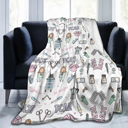 Doctor Nurse Medical Flannel Fleece Blanket