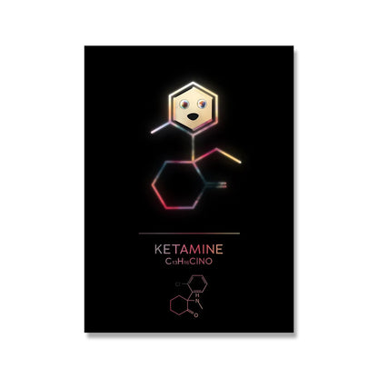 Neon Style Chemistry Element Molecule Posters