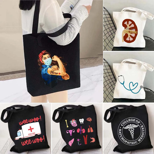 Cute Anatomy Doctor Nurse Medical Shopping Handbags