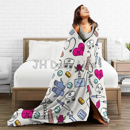 Doctor Nurse Medical Flannel Fleece Blanket