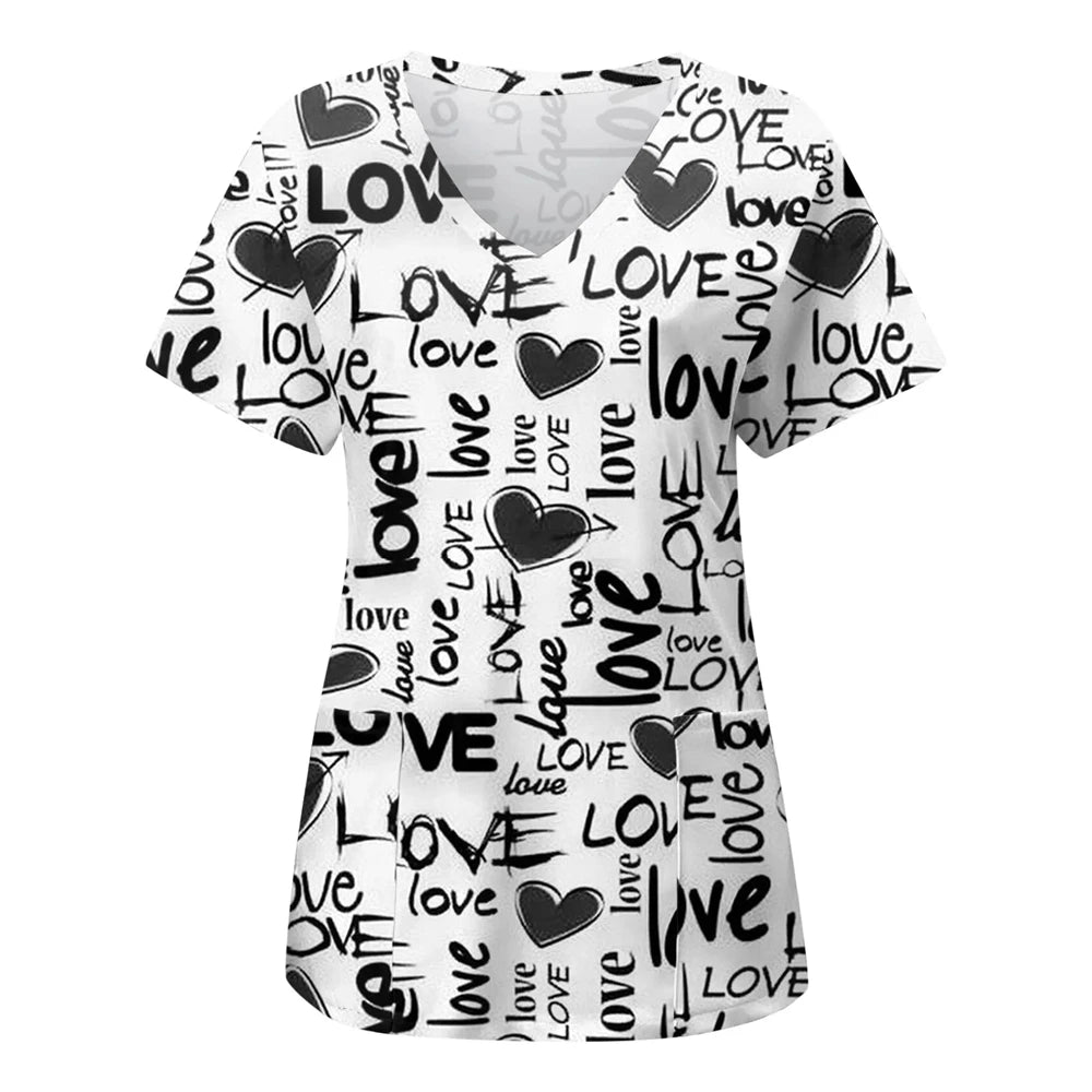 Electrocardiogram Scrub Top