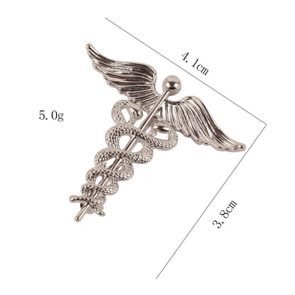 Medical Caduceus Brooch Snake Stick Wings Lapel Pins